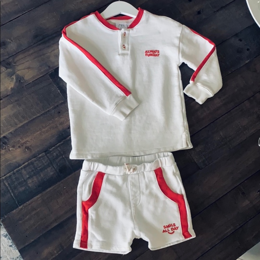 Shorts and sweatshirt